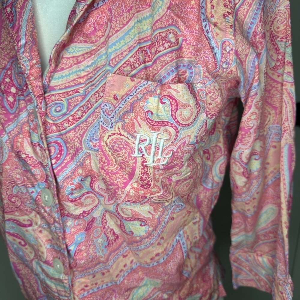 Ralph Lauren Pink Paisley Women's Top - Picture 3 of 9